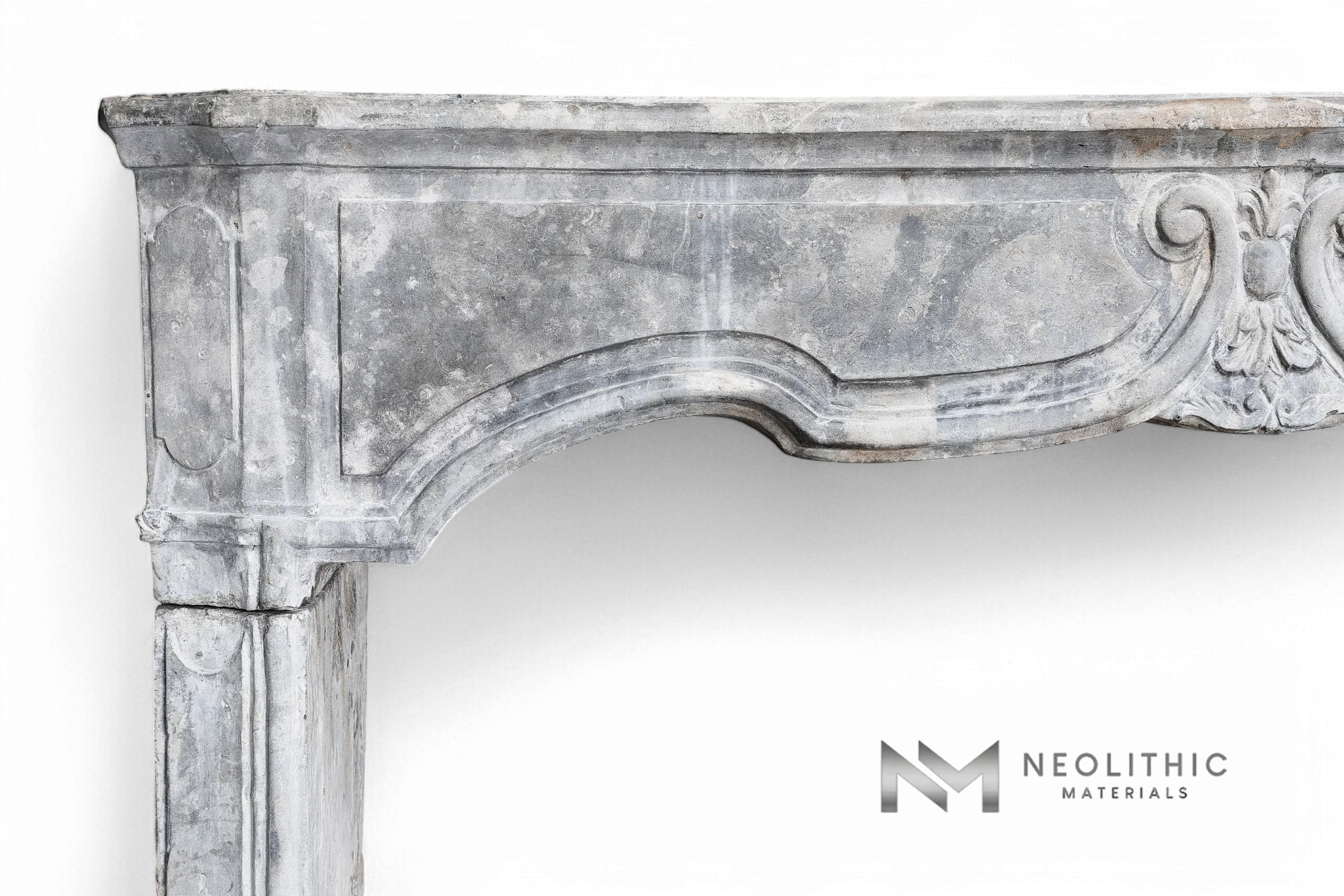 Antique Limestone de Besancon Fireplace Mantel Louis XV Style - Image 3
